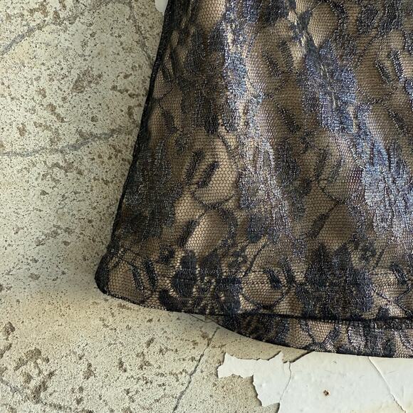 I.AM.GIA Micro Mini Skirt Black Lace Metallic Gold Y2K Coquette Club Going Out M - Picture 8 of 8